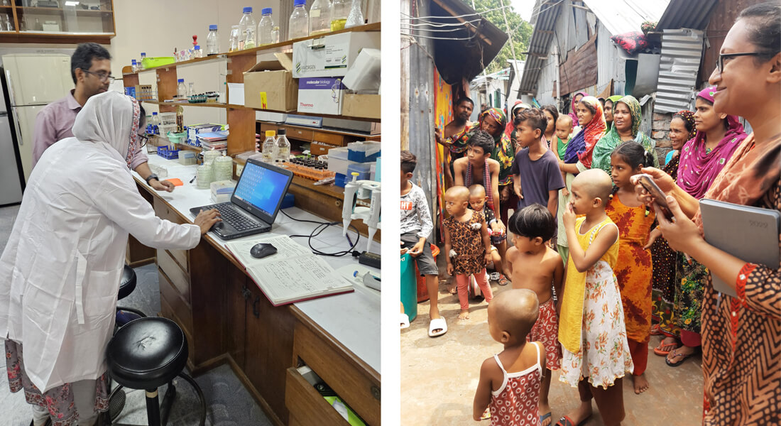 Microbiology lab at the University of Dhaka | During a visit to the community Photo credit: Sara Almeida