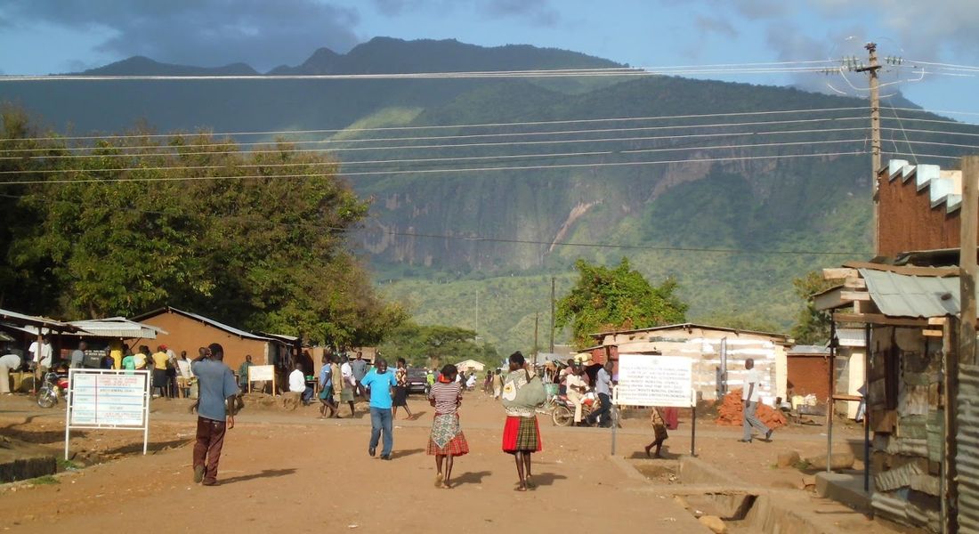 Walking people at road 